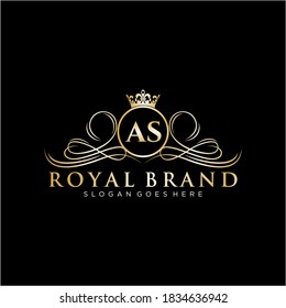 AS Letter Initial Luxurious Brand Logo Template.