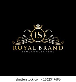 IS Letter Initial Luxurious Brand Logo Template.