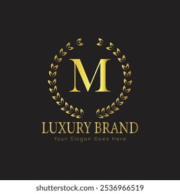 letter Initial M elegant luxury monogram logo 
