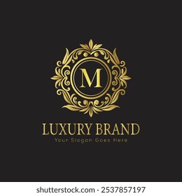 Letra inicial M elegante logotipo de lujo del monograma 
