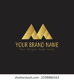 Letra inicial M elegante logotipo de lujo del monograma 
