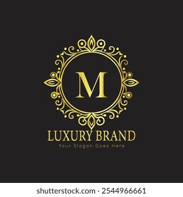 Anfangsbuchstabe m elegante Luxus-Monogramm-Logo
