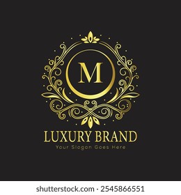 Anfangsbuchstabe M elegante Luxus-Monogramm-Logo
