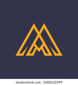 Plantilla de diseño de logotipo inicial M de carta