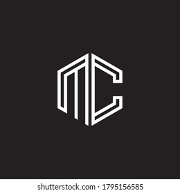 Carta Plantilla de diseño de icono del logotipo inicial de MC.