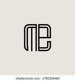 Letter Initial ME logo icon design template.