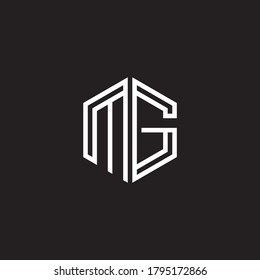 Carta Plantilla de diseño de iconos del logotipo inicial de MG.