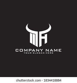Letter Initial MH logo icon design template.