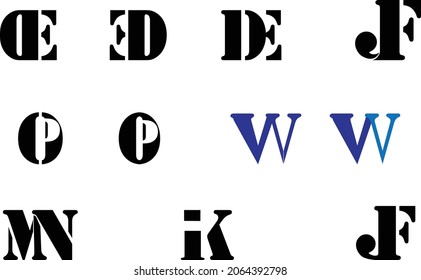 letter initial minimalist vector designs