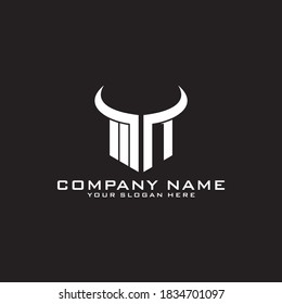 Letter Initial MN logo icon design template.