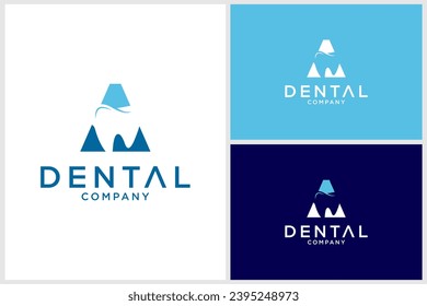 Letter A initial modern dental logo vector. Minimalist teeth logo creative unique icon
