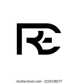 RE letter initial modern logo, monogram minimal logo