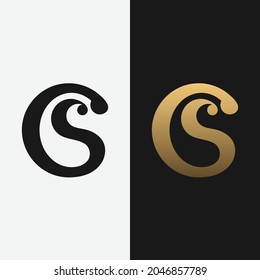 Letter Initial Monogram C S CS SC Logo Design Template. Suitable for General Fashion Sport Company Business Brand in Simple Minimal Clean Classy Elegant Modern Logo Design.