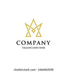 letter A initial monogram combined with star line art style logo icon vector template