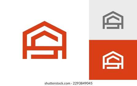 Letter AS initial monogram with house shape logo design vector