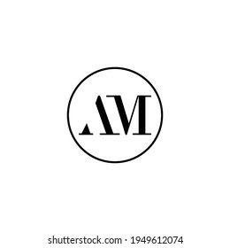Letter AM initial monogram logo design, wedding, fashion, make up logo template