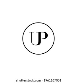 Letter UP initial monogram logo design, wedding, fashion, make up logo template