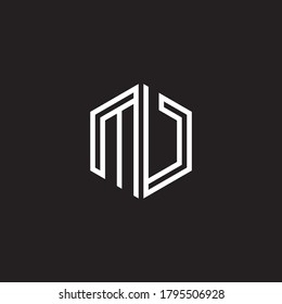 Letter Initial MU logo icon design template.