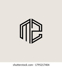 Letter Initial MZ logo icon design template.