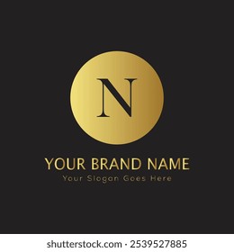 letter Initial N elegant luxury monogram logo 
