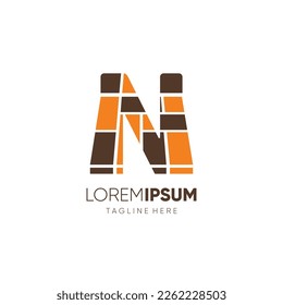 Letter Initial N Flooring Logo Design Vector Icon Graphic Emblem Illustration