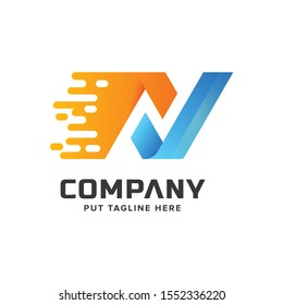 Letter Initial N logo Template for company
