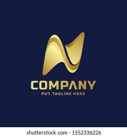 Letter Initial N logo Template for company