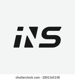 Letter Initial I N S INS Wordmark Logo in Negative Space Style. Suitable for General Sport Fashion Brand Business Company in Simple Minimal Vintage Retro Hipster Logo Design Template