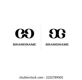 nombre inicial de letra vector de logotipo CG 