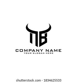 Letter Initial NB logo icon design template.