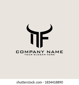 Letter Initial NF logo icon design template.
