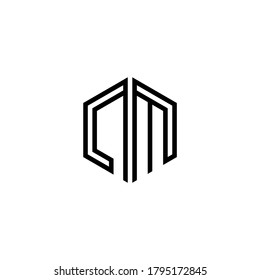 Letter Initial NM logo icon design template.