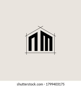 Letter Initial NM Logo Symbol Design Vorlage.