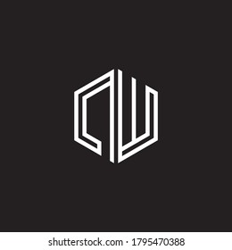 Letter Initial NW logo icon design template.