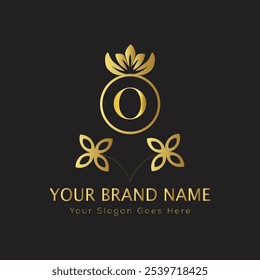Buchstabe Initial O elegantes Luxus Monogramm Logo 
