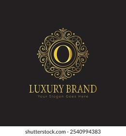letter Initial O elegant luxury monogram logo 

