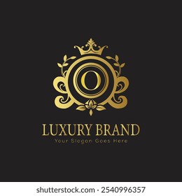 letra Inicial O elegante logotipo monograma de luxo 
