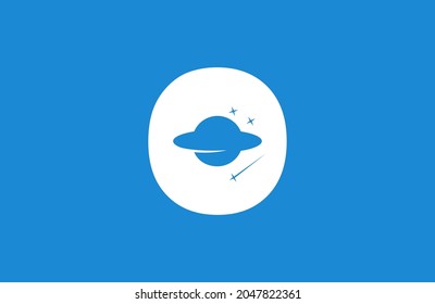 Letter Initial O Logo Planet Tech Modern Simple Iconic
