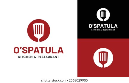 Letter Initial O Spatula Logo Design Template. Suitable for Restaurant Kitchen Bistro Cafe Catering Eatery Grill Barbeque or Chef Cook Kitchener Food Blogger Business Brand Company Logo Design