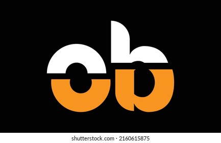 Carta OB inicial, plantilla de diseño de iconos del logotipo BO.