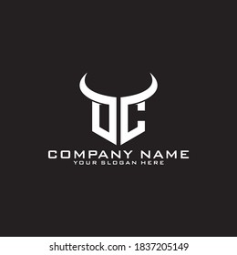 Letter Initial OC logo icon design template.