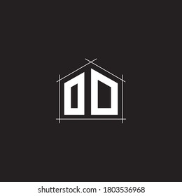 Plantilla de diseño de icono del logotipo OD inicial de la carta.