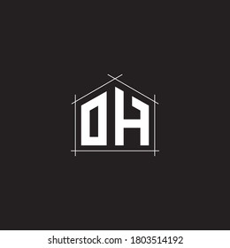 Letter Initial OH Logo Symbol Design Vorlage.
