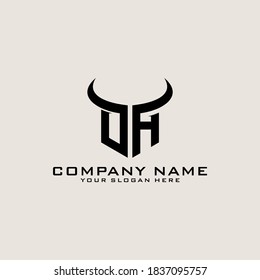 Letter Initial OH logo icon design template.