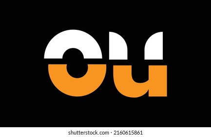 Letter Initial OU, UO logo icon design template.