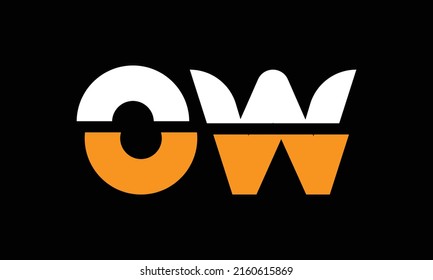 Letter Initial OW, WO logo icon design template.eps10