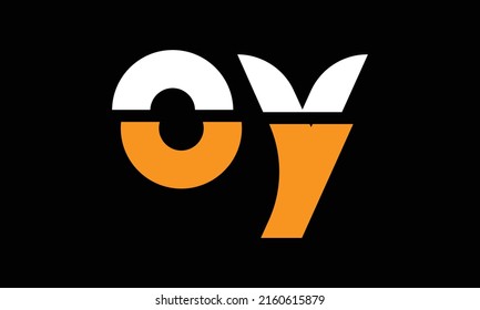 Letter Initial OY, Y, O logo icon design template.
