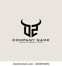 Letter Initial OZ logo icon design template.
