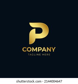 Carta inicial plantilla de logotipo P premium logotipo de lujo para la empresa