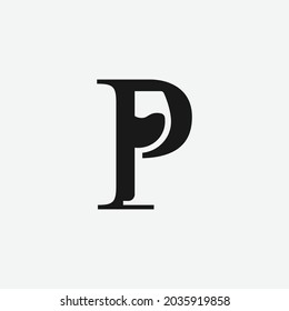 Letter Initial P Wine Glass Logo Design Template. Suitable for Bar Restaurant Cafe Winery Vineyard Pub Club Business Brand Company Logo Design.